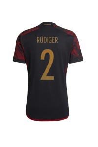 Duitsland Antonio Rudiger #2 Voetbaltruitje Uit tenue WK 2022 Korte Mouw
